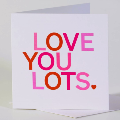 Greetings Card, Love You Lots - Greetings Card, Love You Lots | We'll add your special message to this 'Love You Lots' greetings card and place it into an envelope to go with your gift | Valentine's | Love