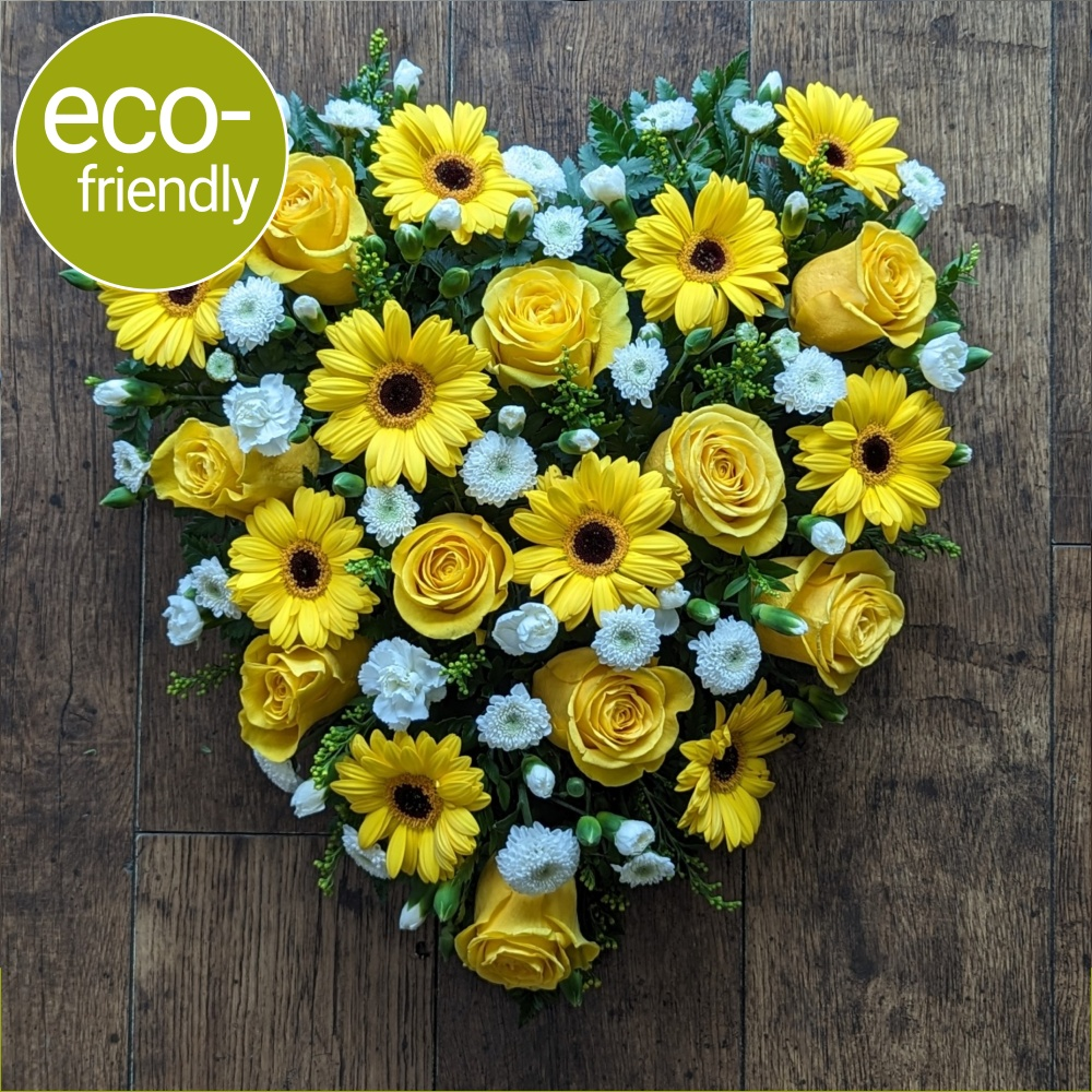 Eco-Funeral Heart, Vibrant (Yellows)