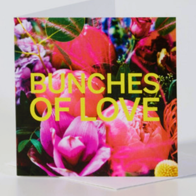 Greetings Card, Bunches of Love | Mother's Day | Mothering Sunday - We'll add your special message to this ‘BUNCHES OF LOVE' greetings card and place it into an envelope to go with your gift. The card is 15cm x 15cm. Local Florist in Darlington